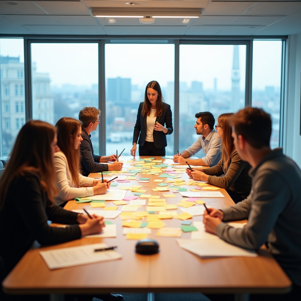 Účastníci workshopu při spolupráci